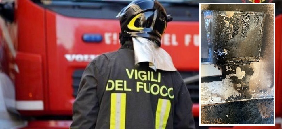 Cortocircuito in casa: in fiamme una televisione